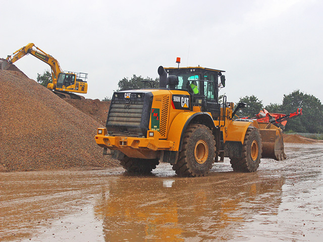 Digger with sand